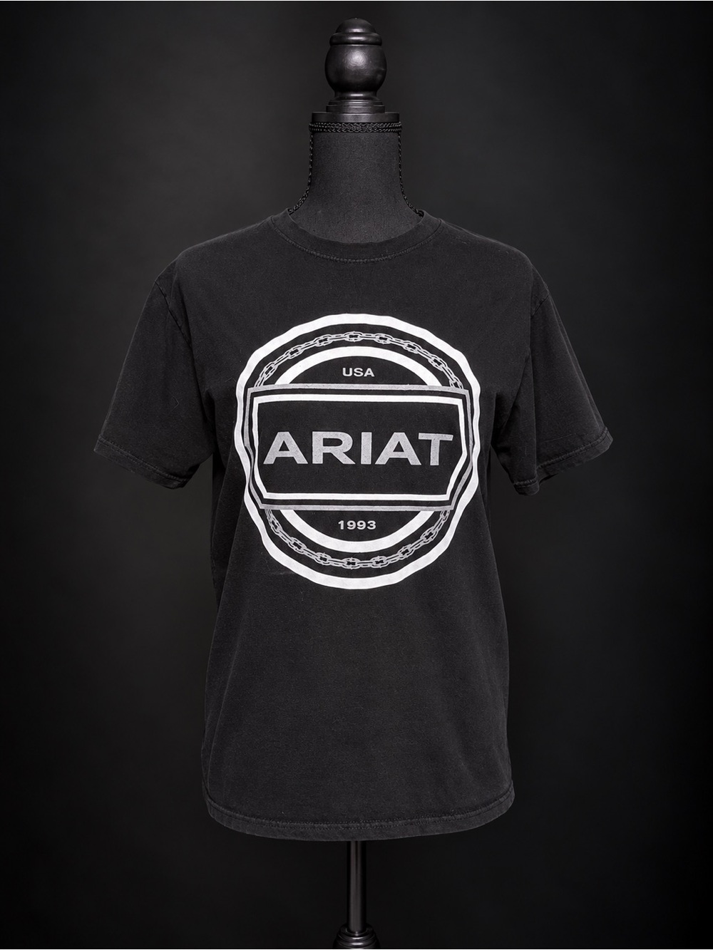 Ariat Women’s Small Black Graphic Logo T-Shirt USA 1993 Western Equestrian Tee